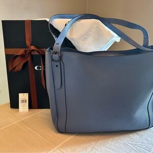Coach Alana Leather Tote Bag Washed Chambray